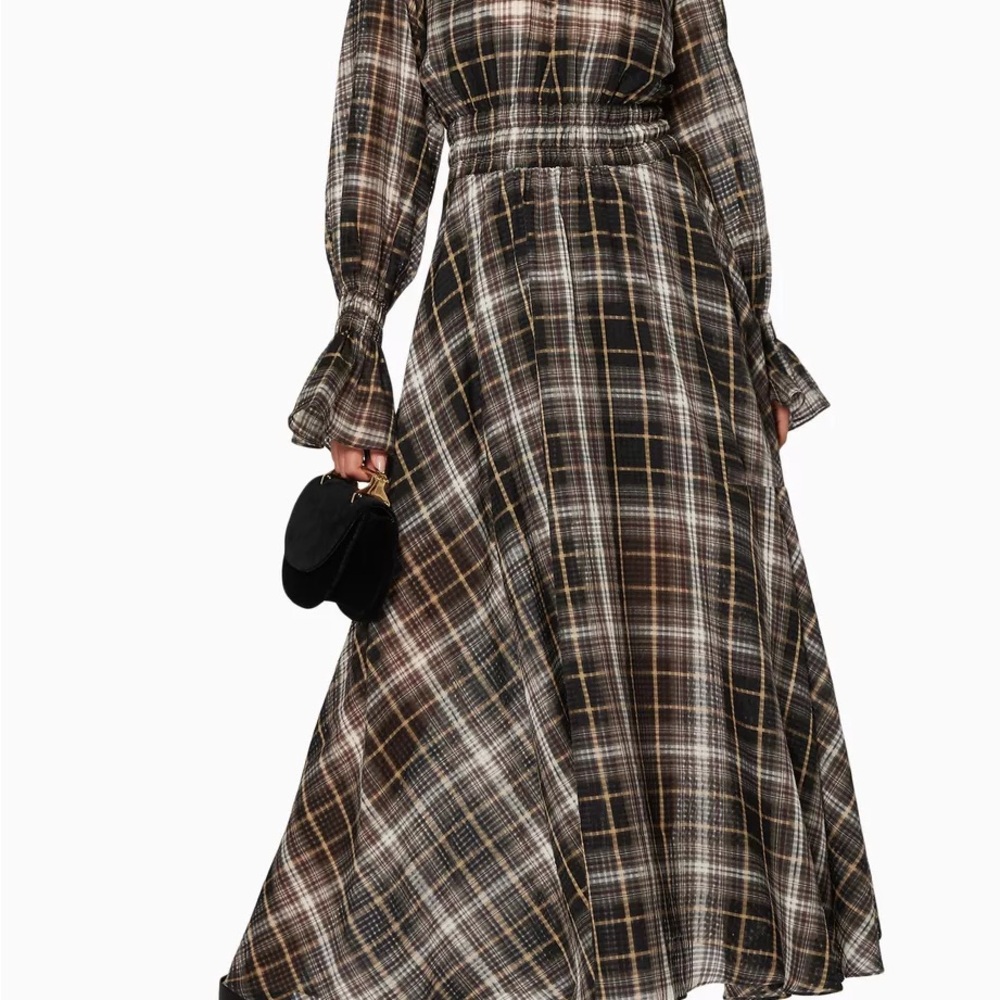 BEAUFILLE Green Plaid Sol Dress